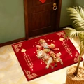 Red 2026 Year of the Horse mat with 3D God of Wealth and gold fortune text - 40*60cm / Pony Fortune (2)