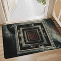 Detail of 3D surreal eye pattern on absorbent anti-slip bathroom mat with rounded corners - 40x60cm (Diatomite) / SYT Visual Design 6