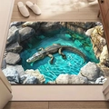 3D visual crocodile rock pool bath mat with anti-slip texture and water absorption - 40*60cm (Diatom Mud) / Crocodile Water Hole (Trap-5)