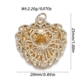 Pendentif cœur doré 25x20mm avec design en métal tissé pour la création de bijoux - Style Coeur Creux (YSN219-10)