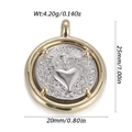 Tableau des tailles détaillé d'un pendentif Sacré-Cœur bicolore avec les dimensions - Pendentif Rond Sacré-Cœur (YSN219-02)
