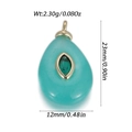 Detail of teardrop stone pendant with dimensions 23x12mm and 2.3g weight specs - Cyan Blue With Green (YSN216-06)