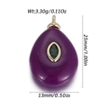 Detailed view of purple teardrop natural stone pendant with dimensions and weight specs - Purple Water Drop With Green (YSN216-03)