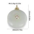 Detail showing dimensions of green stone pendant with 23mm height and 18mm width - Light Green Ping'an Buckle (YSN216-08)