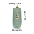 Macro detail of geometric natural stone pendant with size dimensions 35mm by 11mm - Light Green Rectangle With Champagne (YSN216-16)