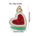 Detail view of heart-shaped watermelon pendant with 15x13mm size and 1.80g weight specs - Heart Shaped Watermelon Slice (YSN233-07)