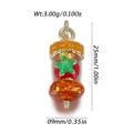 Detail shot of mini cartoon fruit pendant with orange enamel and gold jump ring - Multicolor Beaded Charm (YSN233-13)