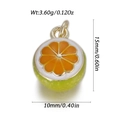 Macro shot of 3D orange fruit pendant with 15mm height and 10mm diameter specs - Simulated Orange Slice (YSN233-06)