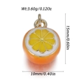 Macro view of orange slice pendant with detailed dimensions: 15mm height and 3.60g weight - Yellow White Orange Citrus (YSN233-05)