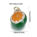 Detailed view of orange pendant with 3.60g weight and 15mm height dimensions - Green White Orange Citrus (YSN233-04)