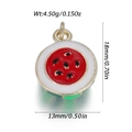 Detailed measurement of 18mm enamel watermelon charm with gold ring for jewelry making - Round Watermelon Slice (YSN233-03)