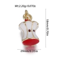 Detail view of 3D enamel apple core pendant showing dimensions 18x9mm and 2.20g weight - Red White Apple Core (YSN233-11)