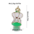 Macro detail of apple core enamel pendant showing 18mm height and 2.20g weight spec - Red Green Apple Core (YSN233-09)