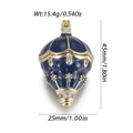 Blue enamel hot air balloon pendant in gold finish with white zircon stones - Dark Blue Zirconia Hot Air Balloon (YSN215-03)