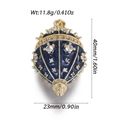 Deep blue enamel egg pendant in gold finish with sparkling stones and size markings - Faberge Starry Sky Egg (YSN215-05)