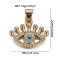 Vintage 14k gold plated Turkish evil eye pendant with crown and white zircon inlay - Crown Eye Style (DBN155-04)