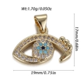Ciondolo Occhio del Male in oro 14k con zirconi blu e cristalli, 19mm x 17mm - Stile Occhio Pavé di Zirconia (DBN156-03)