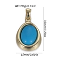 Detailoverzicht afmetingen van de gouden druppelhanger met turquoise steen, 30mm hoog - Turkoois Stijl Hanger (YSN236-08)