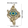 Gedetailleerde maten van de boze oog hanger met 30mm hoogte en 4g gewicht info - Gestroomlijnd Boze Oog (YSN236-15)