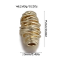 Detail of 15mm gold spiral bead pendant showing dimensions and textured copper alloy design - Golden Spiral Wrapped Texture Style (YSN239-22)