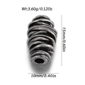 Detailed macro view showing dimensions of a vintage spiral textured antique silver bead - Antique Silver Vintage Spiral Style (YSN239-23)