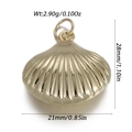 Polished gold shell pendant with dimensions of 21x28mm and 2.90g weight for jewelry DIY - Golden Glossy Shell Shape Style (YSN239-20)