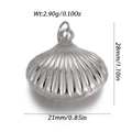 Detail view of silver shell pendant showing dimensions 28x21mm and 2.90g weight - Silver Radial Shell Style (YSN239-21)