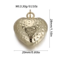 Detail view of heart pendant with hammer texture and measurements 28mm by 20mm - Golden Hammered Texture Heart Style (YSN239-18)