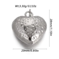 Detailed view of silver heart pendant with textured strawberry surface, 28mm high - Silver Strawberry Texture Heart Style (YSN239-19)