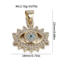 Golden Evil Eye zircon pendant with sunburst design weighing 2.10g and 22mm size - Solar Radiant Eye Style (DBN171-03)