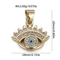 Golden Turkish Evil Eye pendant with zircons and Fatima hand design, 2.00g weight - Standard Eye Style (DBN171-07)
