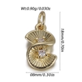 Gold-plated S-shape spiral pendant with sparkling zircon insets for DIY jewelry making - S-Shape Shell Texture Gold (YSN237-06)