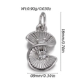 Macro shot of silver spiral pendant with fine textures and two sparkling zircon stones - S-Shape Shell Texture Silver (YSN237-07)