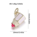 Lipstick shaped copper jewelry pendant with pink enamel finish for DIY charm projects - Pink Lipstick Shape (YSN217-05)
