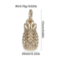 Detailed view of gold pineapple pendant with 15mm height and textured scale surface - Pineapple Shape Gold (YSN237-14)