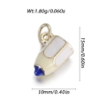 Golden pencil-shaped charm pendant with white and blue enamel for DIY jewelry - Blue and White Pen Tip Shape (YSN217-06)