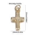 Detail showing cross pendant dimensions 22mm by 10mm in a matte gold finish - Matte Cross Gold (YSN237-18)
