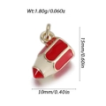 Enameled pencil pendant in red and cream white with gold metal trim and dimensions - Red and White Pencil Shape (YSN217-07)
