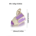 Cute purple enamel pencil charm in gold-plated copper with product dimensions - Purple and White Pencil Shape (YSN217-08)
