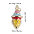 Enameled colorful ice cream cone pendant charm in gold plated copper for DIY jewelry - Ice Cream Cone Shape (YSN217-03)