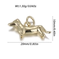 Pendentif teckel doré poli pour bijoux DIY, dimensions 20mm x 10mm, poids 1,30g - Teckel Doré (YSN219-12)