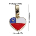 Chilean flag heart pendant in gold finish with 2.30g weight and 25mm height dimension - Chile Flag Heart Shape (YSN217-10)