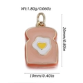 Enameled toast and fried egg pendant with dimensions 20x10mm and 1.80g weight info - Toast and Fried Egg Shape (YSN217-09)