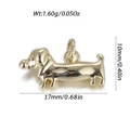Pendentif teckel doré 17mm avec dimensions pour la fabrication de bijoux DIY créatifs - Teckel Doré (YSN219-14)