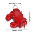 Pendentif crabe en émail rouge et cuivre avec anneau doré pour création de bijoux - Crabe Rouge (YSN219-08)