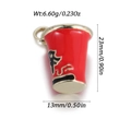 Cute red enamel cup pendant in gold-plated copper for DIY jewelry making, size 23x13mm - Red Teacup Shape (YSN217-02)