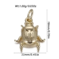 Golden beetle scarab pendant with dimensions showing height, width, and weight - Scarab Gold (YSN237-20)