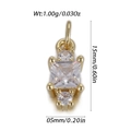 Golden pendant with princess cut cubic zirconia and dimensions for jewelry making - Princess Cut Square Gold (YSN237-22)