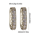 Gold-plated snake-shaped hoop earrings with zircons and geometric hollow patterns - Paved Rhinestone Hoop Style (YSE063-03)