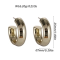 Golden chunky hoop earrings with size specs 25mm height and 7mm thickness measurements - Gold Chunky Hoop Studs (YSE063-04)